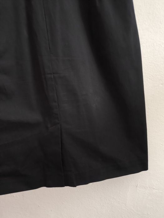 Marc O'Polo XS 34 E36 sukienka midi premium czarna krótki rękaw kieszenie bawełna basic