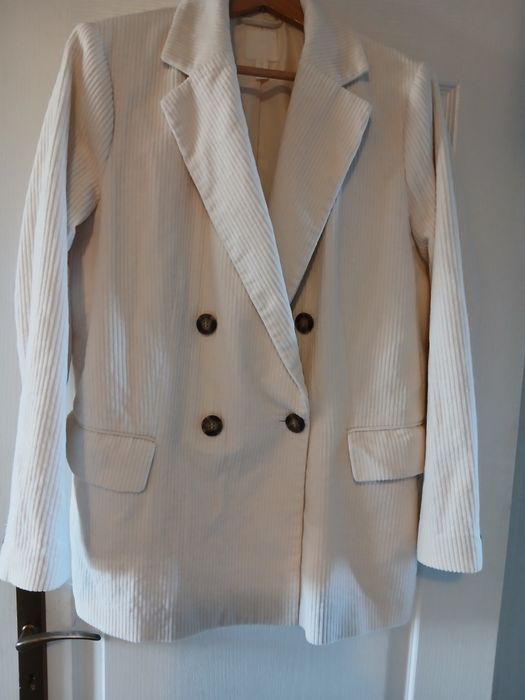 Marynarka żakiet h&m plus size 16 44 sztruks hit