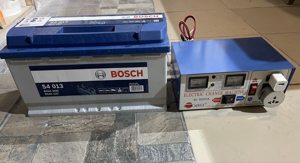 Інвертор з функцією заряджання АКБ + АКБ Bosch 95 ah.