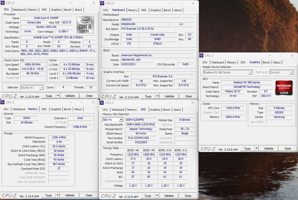 do GIER: i5 - 10400f -6-rdzeni, Radeon 8 GB, 16GB DDR4 dual, m.2. NVMe