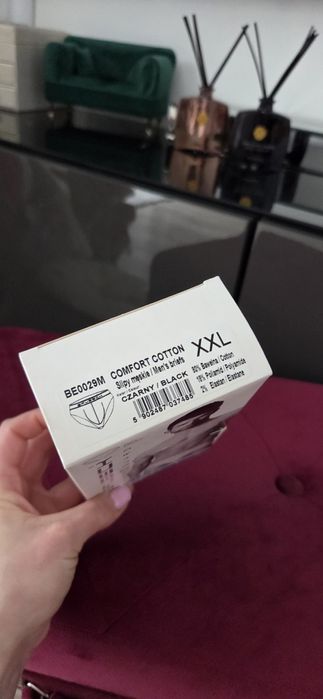 Czarne slipy męskie bawełniane rozmiar XXL