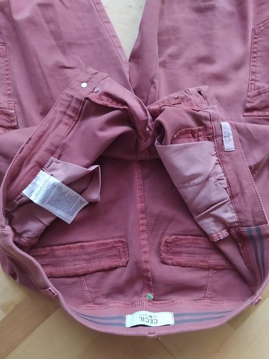 Damskie bojówki pudrowy róż 44 XXL bawełna Cecil spodnie