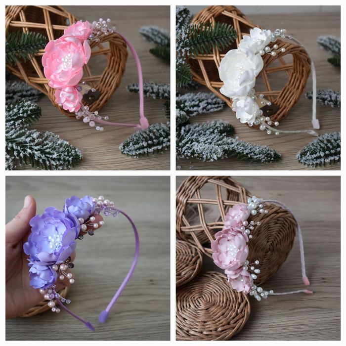 Обруч  обідок для дівчинки, український віночок на голову, повязка на