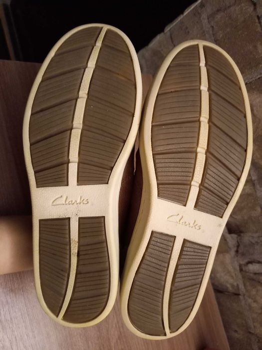 Мужские  кожаные слипоны, мокасины Clarks размер 40