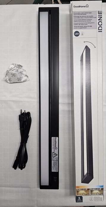NOWA Lampa podszafkowa LED GH Idonie 56 cm czarna-ruchoma