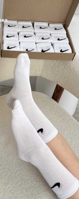 Skarpety długie, białe Nike/Adidas