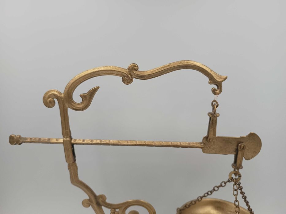 Stara mosiężna Rzymska waga apteczna MD CV mosiądz Art Deco Secesja