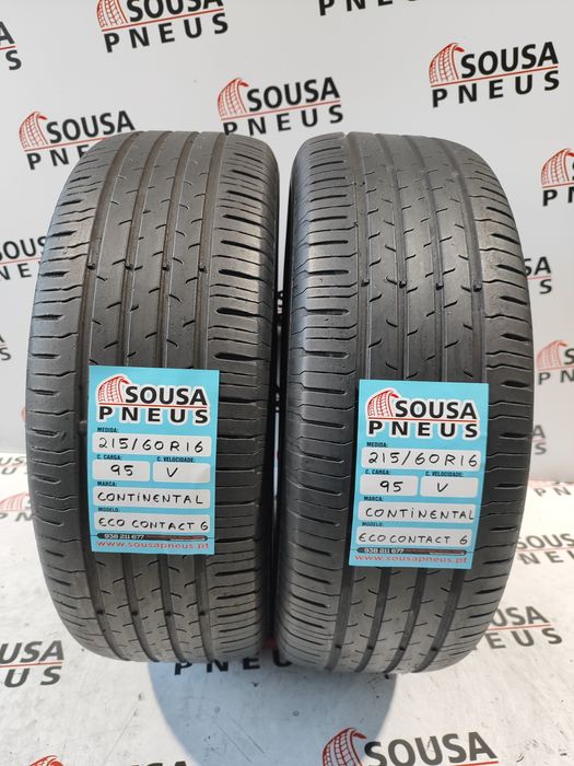 2 pneus semi novos 215-60R16 Continental - Oferta da entrega em casa