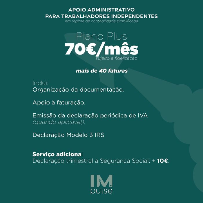 APOIO ADMINISTRATIVO PARA TRABALHADORES INDEPENDENTES E PARTICULARES