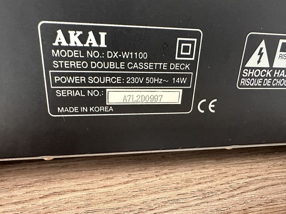 Magnetofon dwukasetowy Akai DX-W 1100.  Proszę przeczytać opis