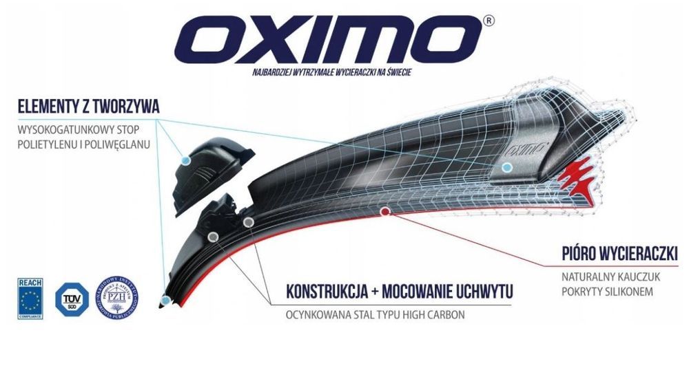 2x wycieraczki bezszkieletowe oximo 550mm 550mm 55cm 55cm kpl.