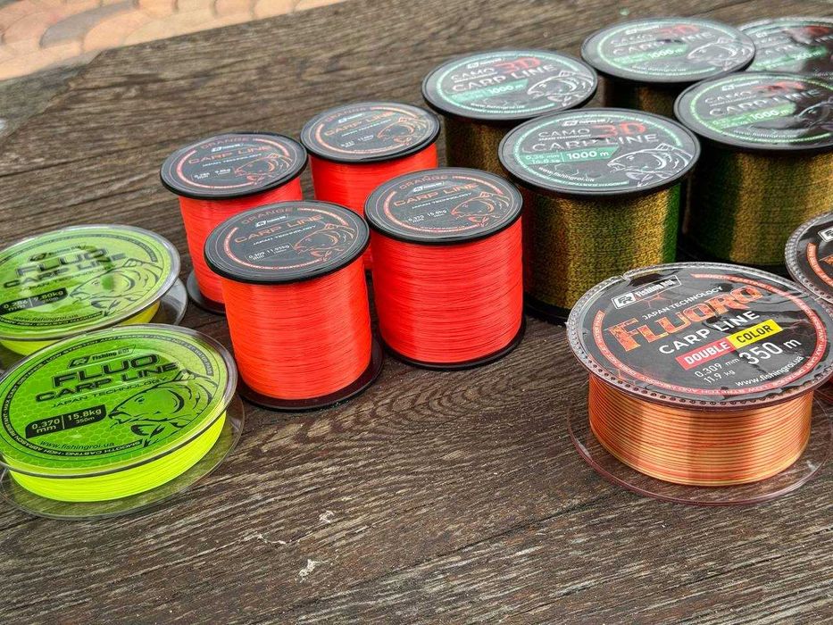 Жилка/ леска/ ліска/ оранж, зелена, салатова, дабл, 3д камо, дарк грін