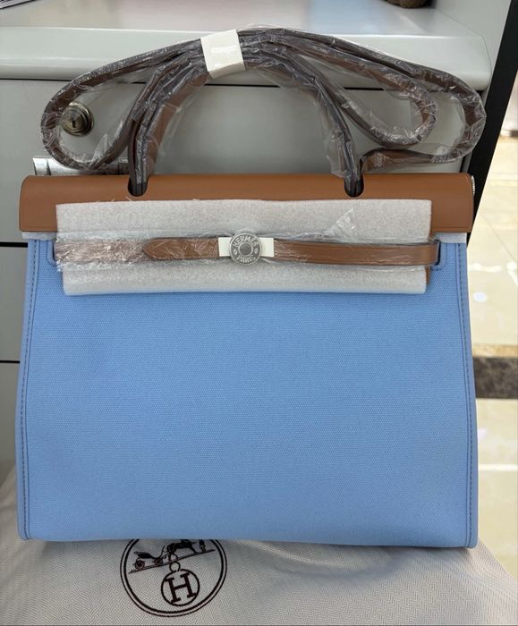 Шикарна шкіряна сумка з текстилем herbag