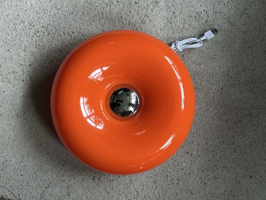 Retro lampka UFO donut Space Age modern design USB pomarańczowy pączek