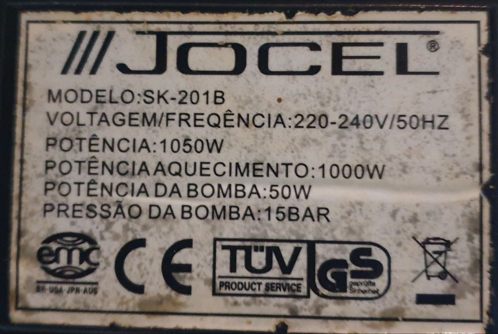 Máquina de café Expresso e Cappuccino com manípulo JOCEL SK 201B