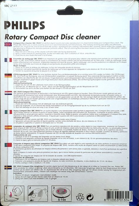 Dispositivo para limpeza de CD Philips SBC3543