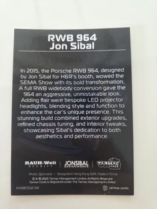 Tarmac cards RWB 964 Jon Sibal vol.02 nr PWBES02-02