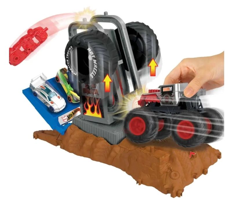 Трек Hot Wheels Monster Trucks Arena Smasher Bone Shaker Tire Challeng
