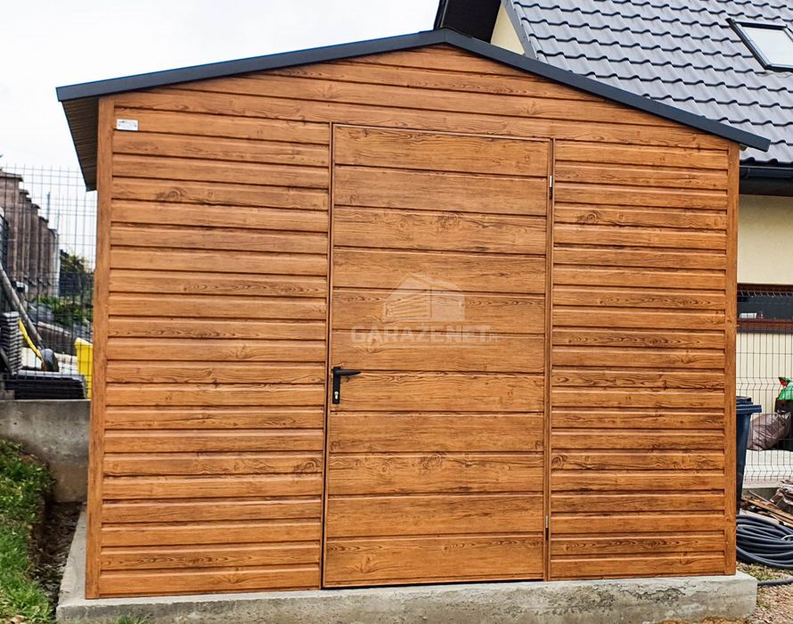 DOMEK OGRODOWY GARAŻ BLA 3M X 3M Dwuspad Drzwi Drewnopodobny 3X3 GB257
