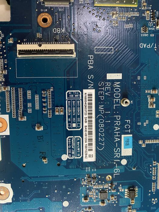 материнская плата ноутбука Samsung R60, модель платы PRAHA-SRI.-6L