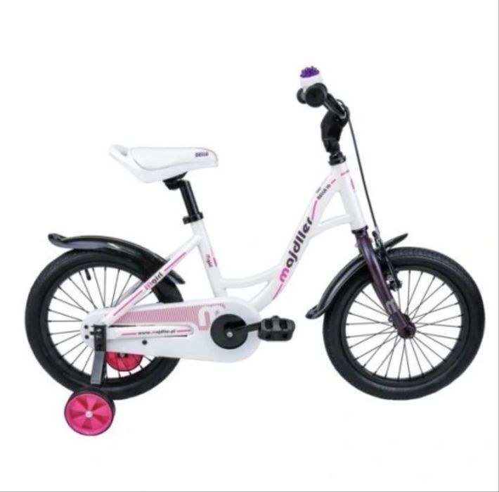 Rower Dzięcięcy Majdller 16″ BELLA Śląsk biały różowy fiolet