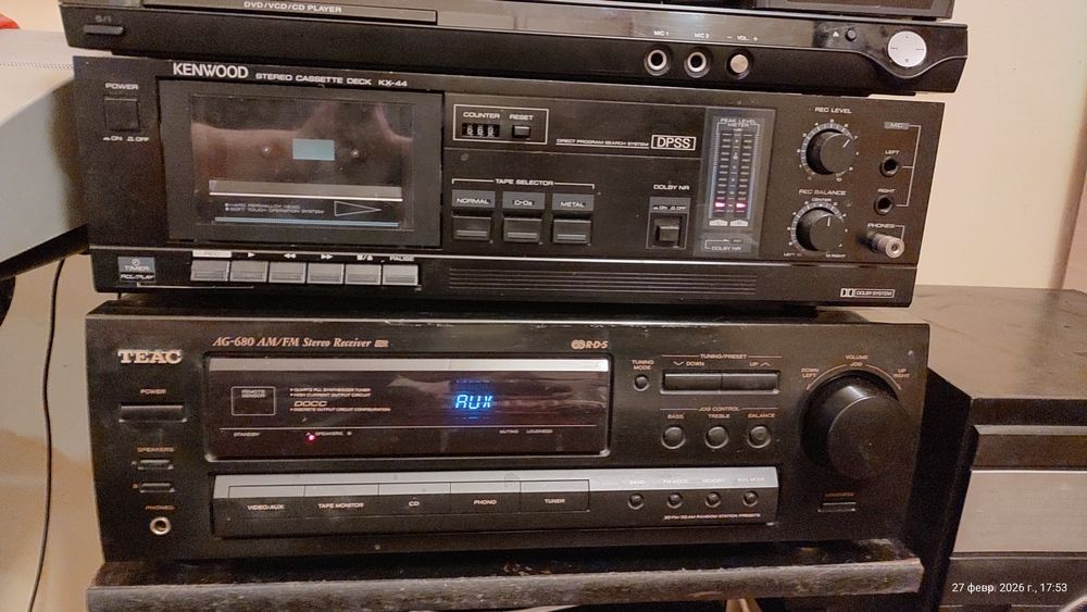 Комплект ресівер Teac, дека Кеnwood, колонки