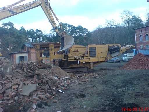 Usługi Wynajem Kruszarki / Kruszarka/ Kruszenie Betonu Gruzu