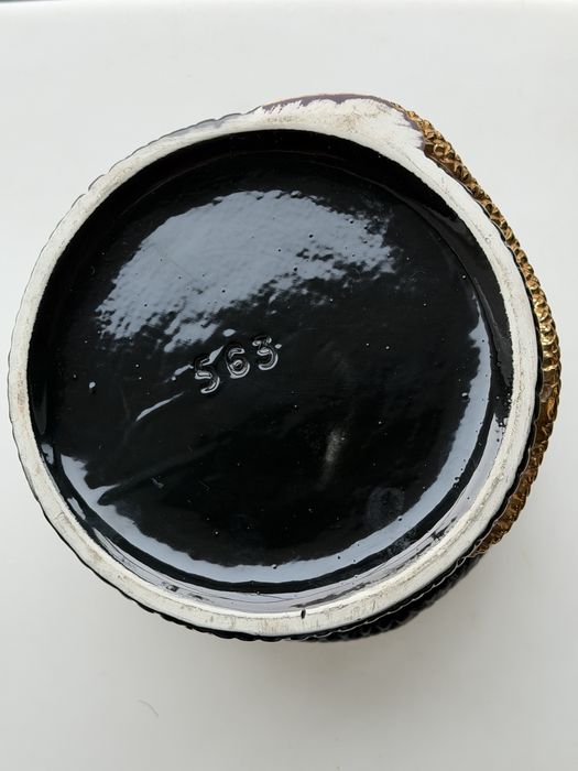 Snake Planter 563 Designerska Osłonka Doniczka Black & Gold Hollywood