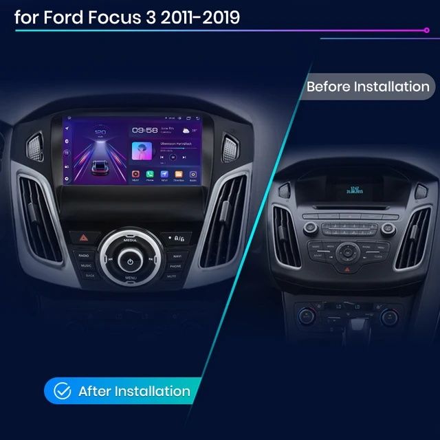 Rádio 9" android Ford Focus 3 2011 a 2019 CARPLAY WIFI GPS Novo