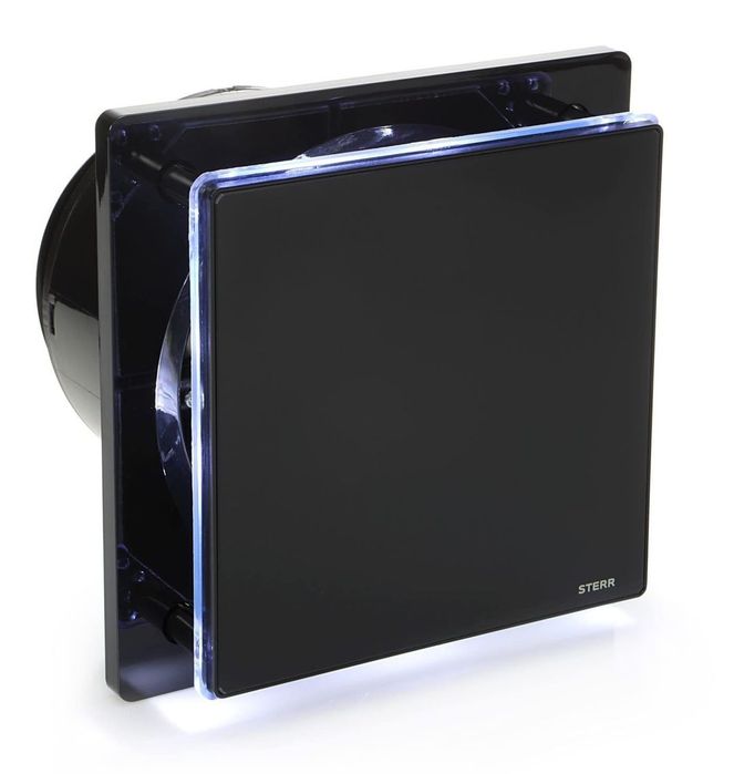 Wentylator łazienkowy STERR 150mm LED timer nowoczesny design czarny