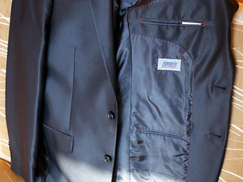 Garnitur męski czarny stan idealny lekki połysk