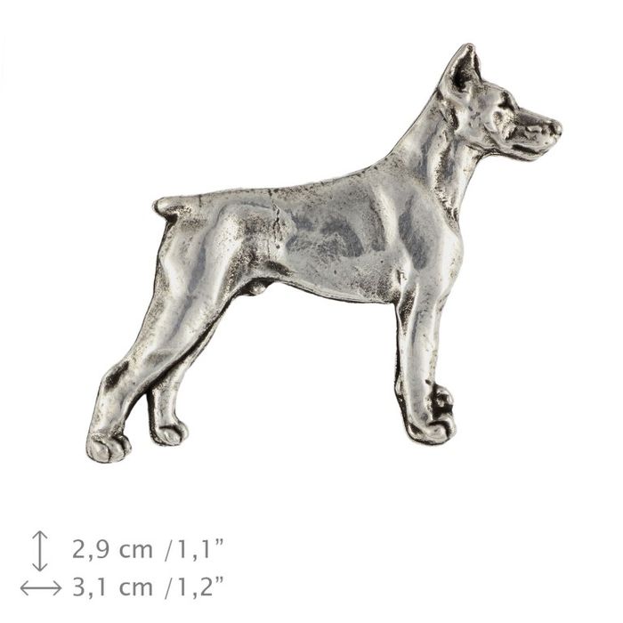 Doberman pin posrebrzony w pudełku Art-Dog