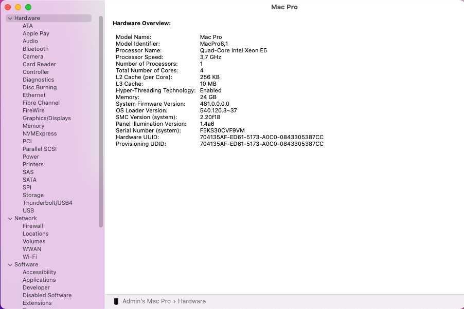 Apple Mac Pro 2013 (MacPro6,1)