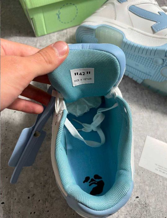 ‼️РОЗПРОДАЖ‼️ Кросівки Off-White Office white/blue біло-голубі офвайт