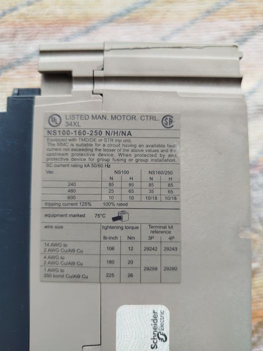 Disjuntores NS250H 4 unidades