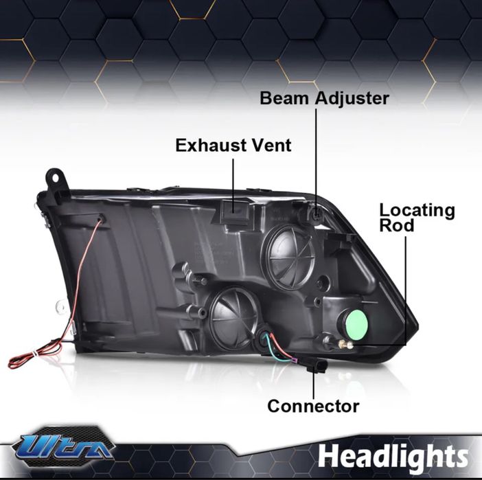 Dodge Ram 2009-12 lampy przednie z led drl