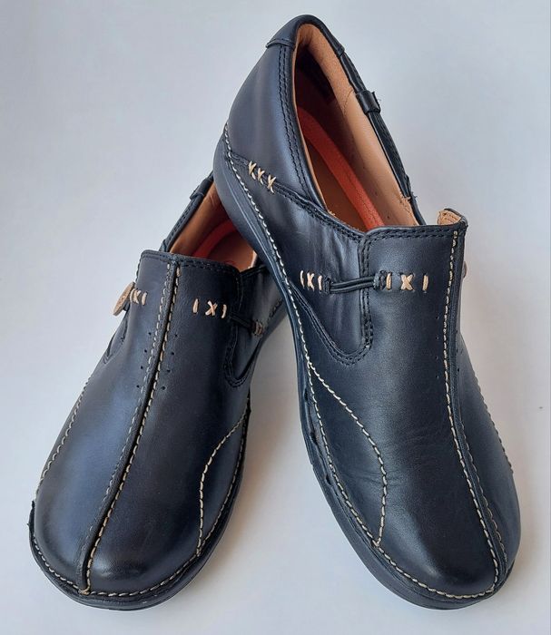 Buty Clarks Unstructured Loop roz.39 skóra naturalna Slip-on Nowe!
