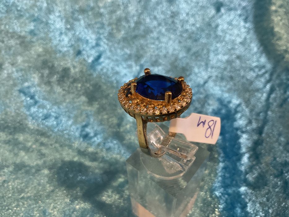 Anel prata com banho ouro t.18 m