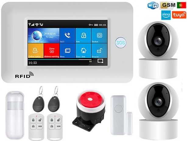 Alarme Tuya Casa sem Fios + Cameras SOS/GSM/WiFi Android/iOS (NOVO)