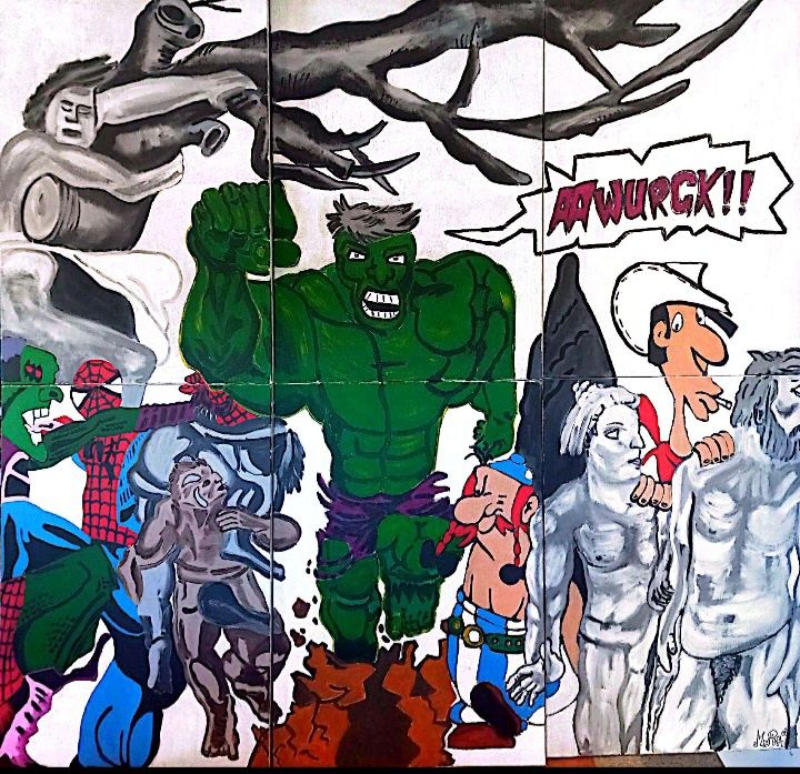 Painel/ tela "Heróis da Banda Desenhada"