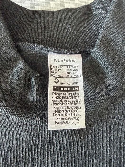 Camisola térmica ski criança Wed'ze BL100 cinza (Decathlon) - 14 anos