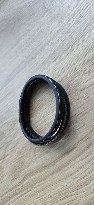 Bransoleta bransoletka skórzana męska 19cm