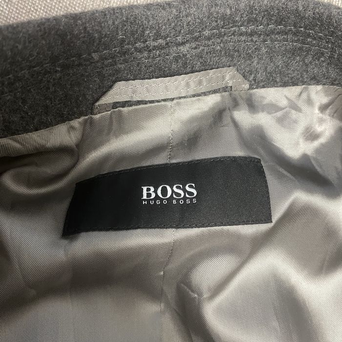 Чоловіче сіре вовняне пальто boss