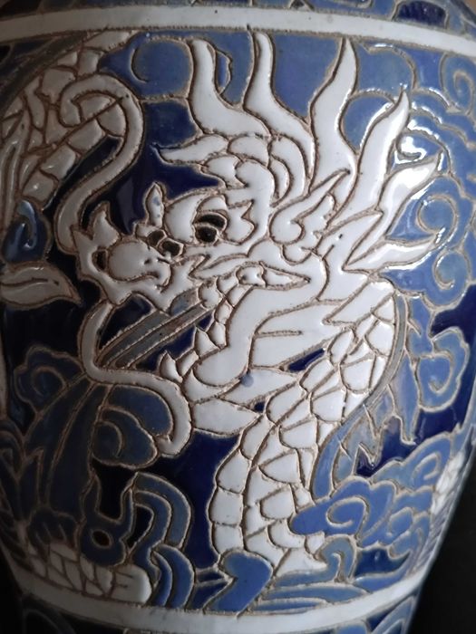 Jarro antigo de 39cm com Dragão Chinês