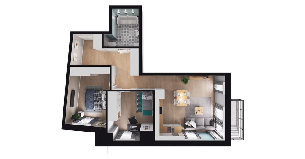 3-pokojowy apartament 54m2 + balkon