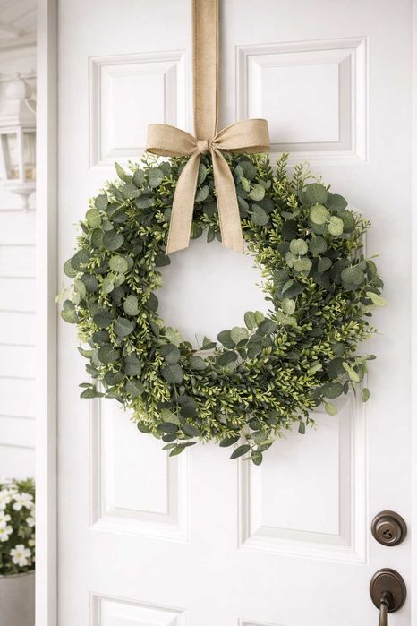 Wianek 45 cm na drzwi stroik wielkanocny wiosenny girlanda