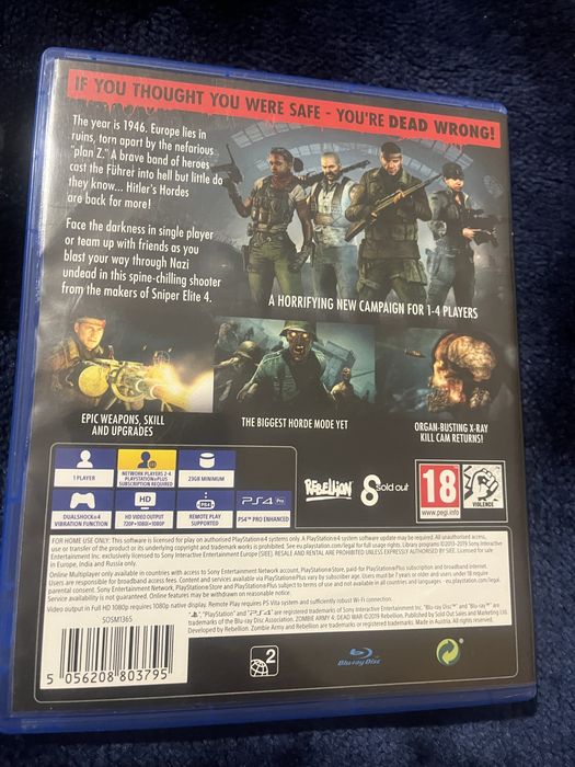 Gra Zombie Army 4  dead war na ps4