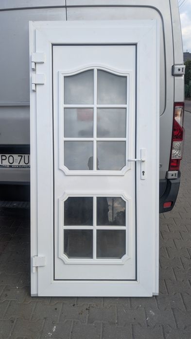 KR HAUS drzwi 98x209 zewnętrzne wejściowe pcv ciepłe używane okna drzwi POZNAŃ