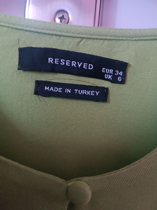Zielona bluzka z falbaną Reserved rozmiar xs
