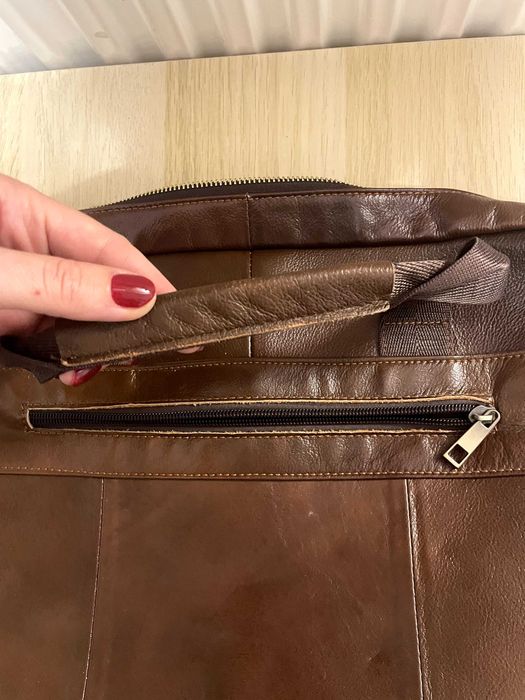 Brązowa torba męska / unisex na laptopa skóra naturalna